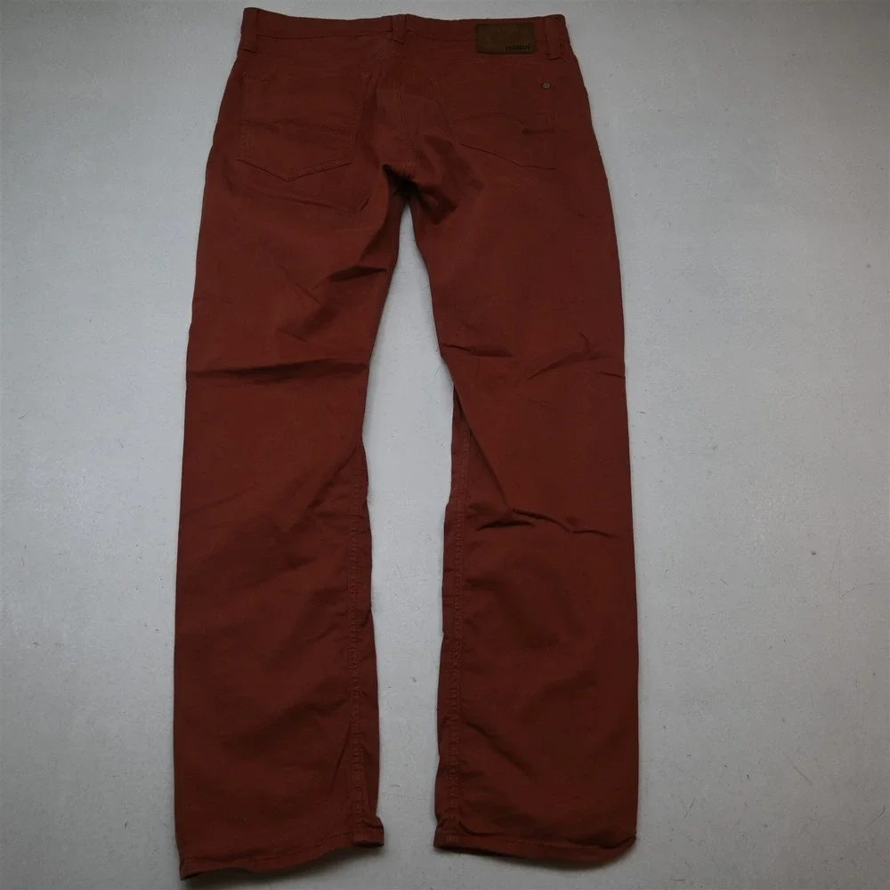 Mavi Jeans 33x32 Red Brushed Stretch Twill Zach Straight Mens Jeans